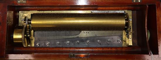 A mid 19th century Nicole Freres 11in. cylinder music box playing six airs